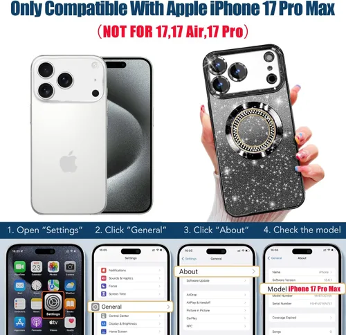 Vista 212 de Misscase Funda magnética con purpurina para iPhone 11 compatible con MagSafe, protección completa, delgada, a prueba de golpes, antiarañazos