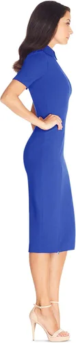 Vista 2 de Dress the Population Vestido midi ajustado de manga corta con cuello Gloria para mujer