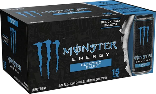 Vista 2 de Monster Energy Electric Blue, bebida energética, 16 onzas (paquete de 15)