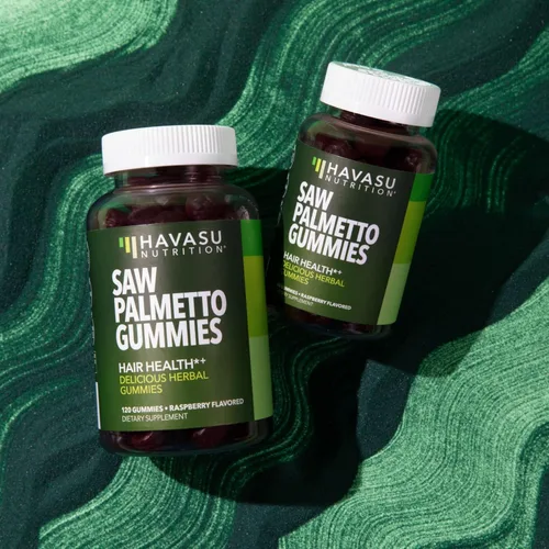 Vista 8 de Gomitas Saw Palmetto para hombres, suplemento bloqueador DHT para la salud del cabello y calvicie con patrón masculino, 60 unidades, apoya