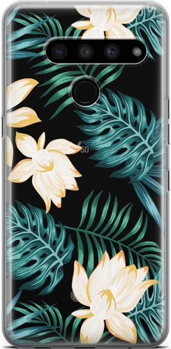 Vista 14 de Mertak Clear Phone Case Compatible with LG Stylo 6 5 4 K61 K51S K41S K30 K20 Q70 Q60 Slim Lightweight Design Cover Tropical Abstract Girls Flamingo