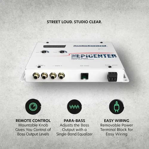 Vista 3 de Expansor de amplificador de graves The Epicenter con mando a distancia, por AudioControl, Blanco