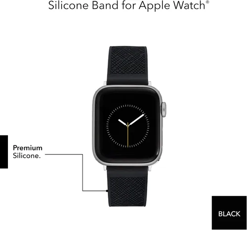 Vista 4 de Anne Klein Correa de silicona a la moda para Apple Watch, segura, ajustable, repuesto de correa de Apple Watch, se adapta a la mayoría