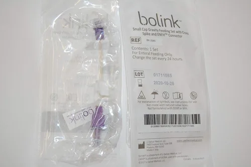 Vista 8 de Bolink - Paquete de 10 tubos de alimentación con tapa pequeña, conecta las bolsas de puré de alimentos con un pico a los tubos de alimentación.