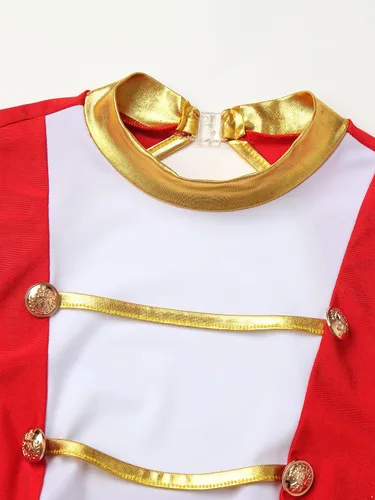 Vista 4 de JanJean Body sin mangas con cuello halter para mujer, traje de circo Ringmaster de juego de rol, vestido de Halloween