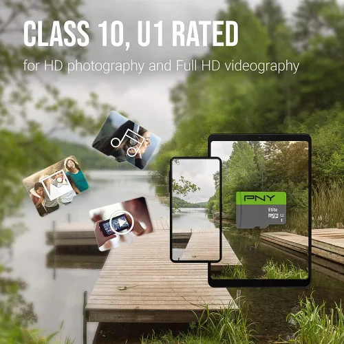 Vista 4 de PNY Elite Class 10 U1 - Tarjeta de memoria flash microSDXC de 128 GB, clase 10, U1, Full HD, UHS-I, Micro SD (paquete de 2)