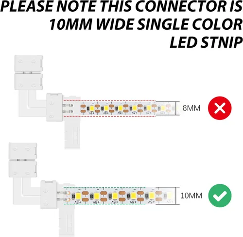 Vista 4 de VIPMOON - Conector de tira LED, de esquina en ángulo recto, 2835 3528