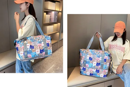 Vista 3 de Bolsa de viaje expandible, bolsa de viaje para el fin de semana, bolsa de gimnasio para mujer