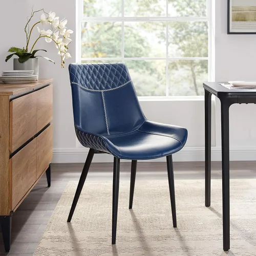 Vista 2 de Linon Home Decor Products Linon Maisy Juego de 2 sillas de comedor azules, azul marino