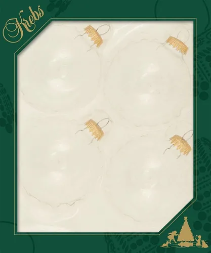 Vista 8 de Christmas by Krebs [Paquete de 12] Transparente con tapas plateadas de 2" (50 mm) Adorno de diseño sin costuras, esfera de cristal artesanal