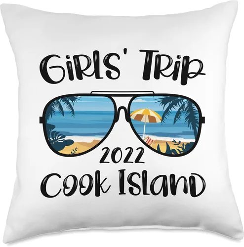 Vista 4 de Girls Trip Upload finished 2022 Sunglasses Beach spring Throw Pillow