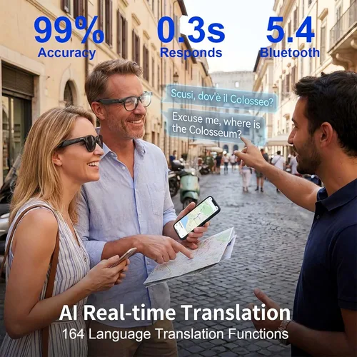 Vista 5 de AI Smart Glasses with Camera, 4K HD Video Recording Sunglasses