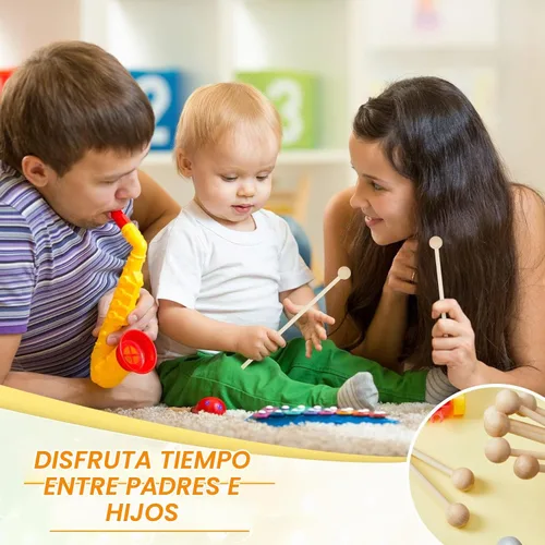 Vista 5 de Boao 20 mazos de madera Glockenspiel para niños, cabeza redonda de 8.2
