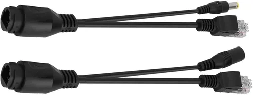 Vista 3 de Adaptador POE, fuente de alimentación Ethernet pasiva de 12V Distribuidor de cable ultra largo portátil (negro)