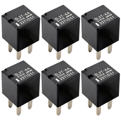Vista 9 de Relé 5L3T-AA (Paquete de 2) - Relé de arranque de bomba de aceite automotriz de 4 pines 12VDC 20A