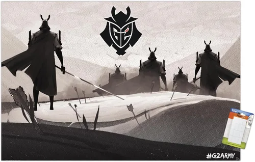 Vista 12 de Trends International G2 Esports - Póster de pared Samurai, 22.4 pulgadas de largo x 14.7 W, versión enmarcada en madera de granero Versión enmarcada
