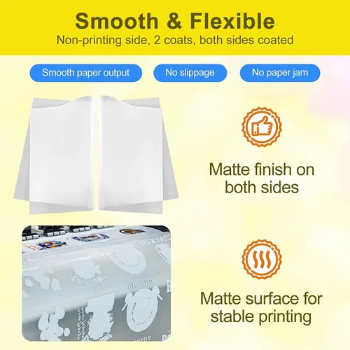 Vista 9 de Yamation Película de transferencia DTF: 13 x 19 pulgadas, 50 hojas de papel de transferencia de PET de doble cara con acabado mate premium directo