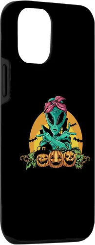 Vista 3 de iPhone 13 Pro Alien Peace Sign Halloween Costume Pumpkin Men Women Kids Case