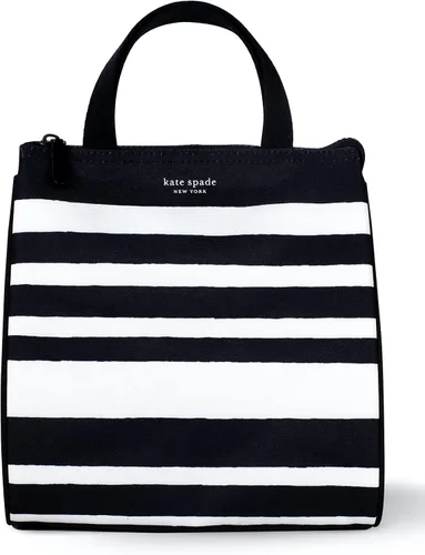 Vista 13 de Kate Spade New York Bolsa de Almuerzo Portátil Suave Refrigeradora, Bolso Térmico con Forro Interior Aislante Plateado y Bolsillo de Almacenamiento