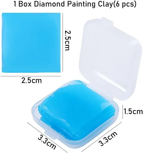 Vista 2 de 1 caja/6 piezas de pintura cuadrada de diamante arcilla de diamante arte pintura pegamento pintura cera de perforación de barro de diamante con caja