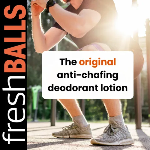 Vista 2 de Fresh BALLS - Desodorante de crema a polvo Loción antirozaduras y bolas desodorante para hombre, higiene para el área de la ingle, 3.4 onzas