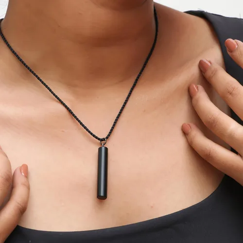 Vista 3 de Gempires - Collar con colgante de corazón natural y barra con cordón adicional, joyería hecha a mano, cadena ajustable de 18 + 2 pulgadas