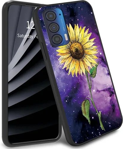 Vista 34 de Funda delgada para Moto Edge 2021 TPU con diseño de hojas de arte, cubierta de protección de cuerpo completo de goma de gel suave para Motorola Edge