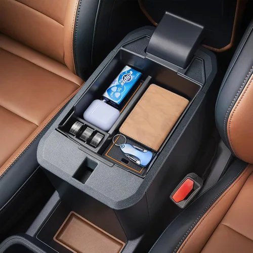 Vista 7 de TOPINSTALL Center Console Organizer for 2022-2026 Ford Maverick-Black Negro
