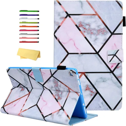 Vista 19 de Funda para tablet Fire HD 8 de 8ª/7ª/6ª generación de 8.0 pulgadas con soporte para lápices [encendido y apagado automático] ranuras para tarjetas