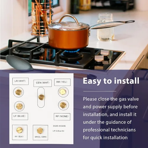 Vista 7 de DG96-00340B / DG69-00197A Kit de conversión de propano para estufa de gas compatible con cocina de gas Samsung, kit de conversión de gas a propano