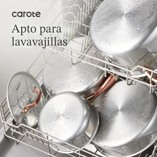 Vista 8 de CAROTE Juego de utensilios de cocina de acero inoxidable de tres capas, juego de ollas y sartenes, juego de cocina de inducción no tóxica, colección