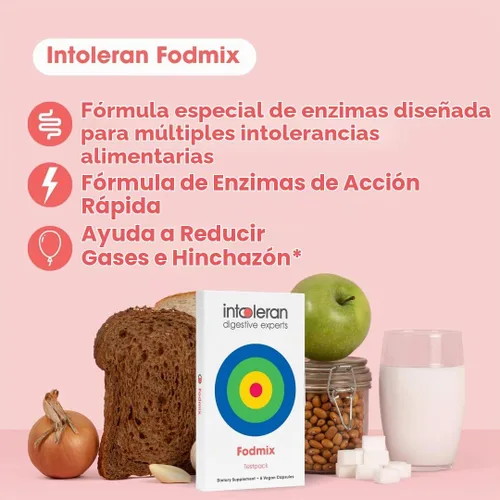 Vista 3 de Intoleran Fodmix (Quatrase 10,000) Digestive Enzymes Testpack - 6 Cápsulas