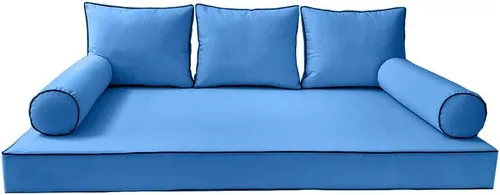 Vista 2 de Prolinemax Funda solamente Sábana bajera ajustable para colchón de sofá cama estilo 3 doble con ribete de contraste para exteriores AD102
