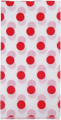 Vista 3 de Vpang 2 manteles de plástico con lunares, desechables, rectangulares y gruesos para cocina, picnic, boda, fiesta de cumpleaños, catering, eventos