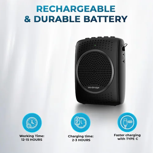 Vista 7 de Juego de micrófono y altavoz de amplificador de voz ultra portátil S309 Mini Speaker with 2 Microphones, Rechargeable Amp with Lavalier/Headset