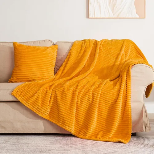 Vista 82 de Vessia - Manta de forro polar de franela (50x70 pulgadas), manta 3D de jacquard negra, esponjosa y cálida para sofá, sillón, cama, silla, 300GSM
