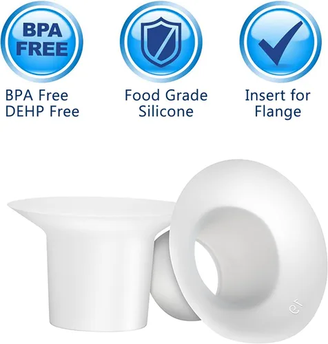 Vista 5 de Insertos de brida de silicona de 0.827 in para Spectra S1 S2, protectores de extractor de leche Medela, Freestyle, Harmony, Sonata para reducir
