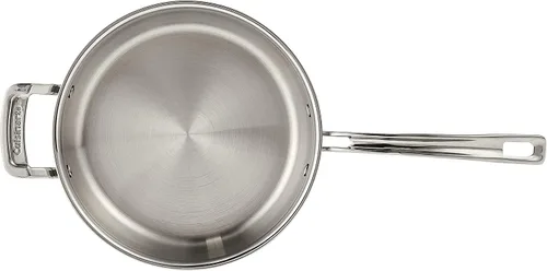 Vista 3 de Cuisinart MCP33-24HN MultiClad Pro de acero inoxidable de 3.5 cuartos de galón con sartén para saltear con mango auxiliar y cubierta, 3.5 cuartos