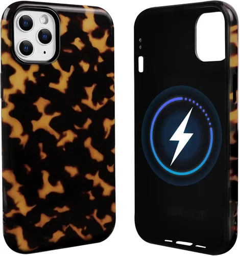 Vista 31 de NITITOP Funda magnética compatible con iPhone 11, compatible con MagSafe lindo diseño estético de leopardo ámbar tortuga para mujeres, hombres