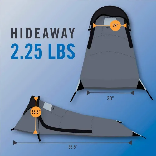 Vista 6 de AquaQuest Hideaway Bivy Stealth Compacto de un solo polo impermeable transpirable con malla mosquitera para caza, senderismo, camping, verde oliva