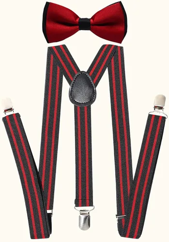Vista 2 de BABEYOND 1920s - Conjunto de accesorios de gángster de Gatsby para hombre, sombrero de Panamá y pajarita