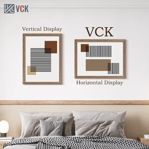 Vista 256 de VCK Marcos para póster de madera maciza de 22.375 x 34 pulgadas, marco de fotos A1 negro con montaje en pared, paquete de 3
