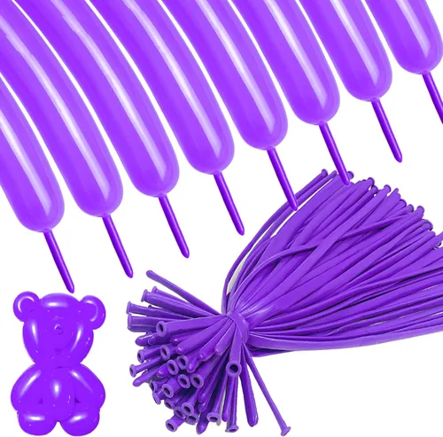 Vista 16 de ASIYUHY 260 globos largos, paquete de 100 globos de animales retorcidos Negro