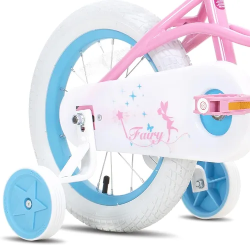 Vista 8 de JOYSTAR Fairy Girls Bike for Toddlers and Kids Ages 2-8 Years Old, 12 14 16 18 Inch Kids Bike with Training Wheels, Handbrake and Basket, Toddler