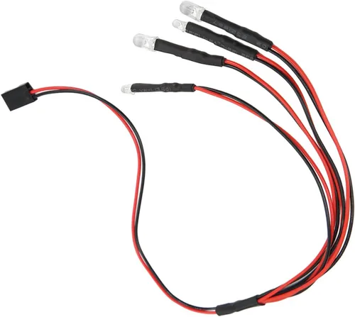 Vista 5 de Luces LED del coche de RC, simulación 5-9V 2 blanco 2 rojo RC camión luces LED atractivas para Axial Scx24