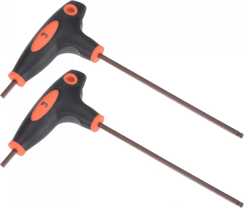 Vista 6 de uxcell Llave hexagonal de extremo de bola de 0.079 in, llave inglesa con mango en T, acero métrico S2 2 piezas