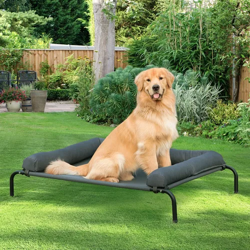 Vista 3 de WESTERN HOME Cama Elevada Refrescante para Perros Grandes, Cama Elevada Portátil para Interiores y Exteriores con Malla Transpirable, Hamaca/Catres