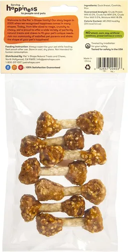 Vista 2 de Pet 'n Shape Duck 'n Rice Dumbbells Treats para Perros - 3 onzas