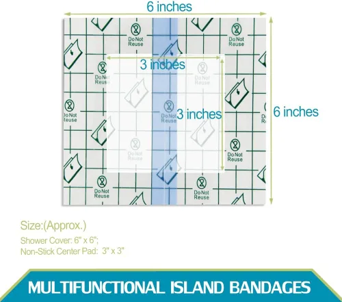 Vista 3 de 25 piezas impermeables para catéter de diálisis PD para heridas, vendajes de vestidor de isla para ducharse, línea de pícnic, pecho, peritoneal