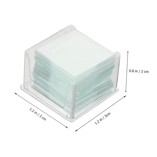 Vista 5 de PartyKindom 1000 cajas de cubierta deslizante para microscopio microscopio microscopio diapositiva microscopio cubreobjetos placa de cubierta